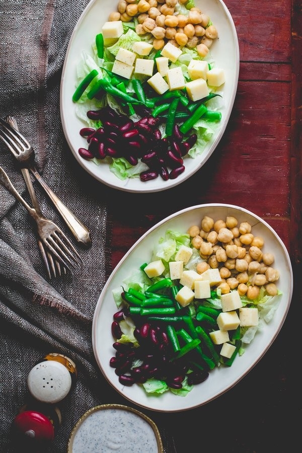 3 Bean Chopped Salad with Cheddar and Ranch