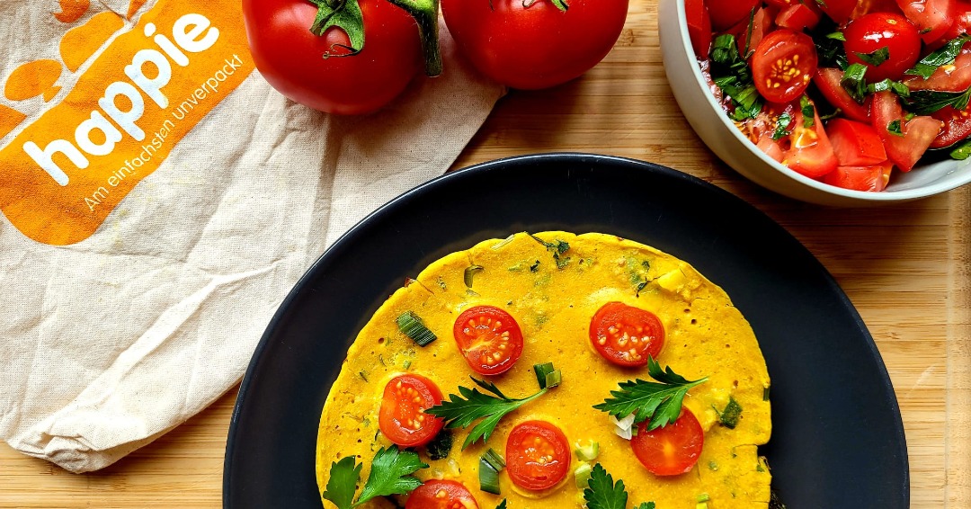 Image of Vegan Spanish Omelette with Tomato salad