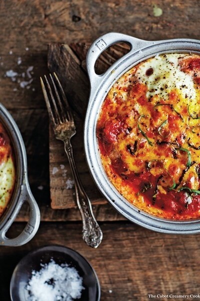 Baked Eggs with Cheesy Polenta