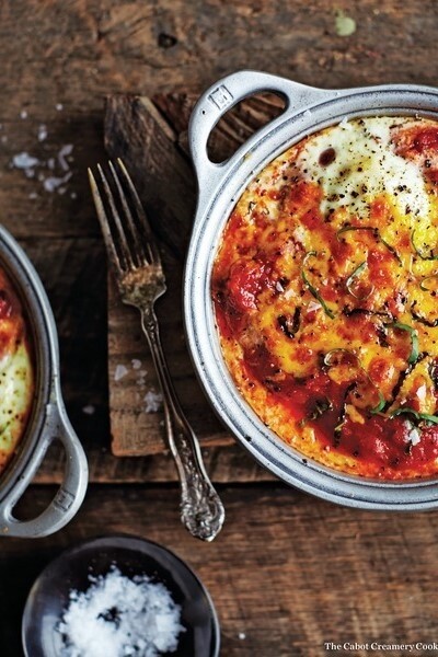 Image of Baked Eggs with Cheesy Polenta