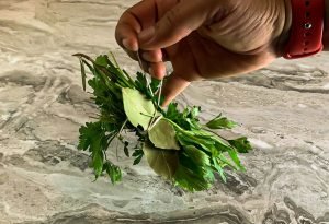 Image of Prepare your Bouquet Garni with parsley, thyme, bay leaf and rosemary and...