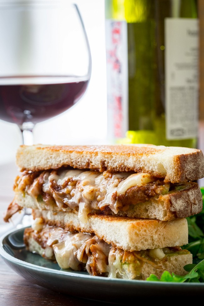 Image of BBQ Shredded Chicken Grilled Cheese