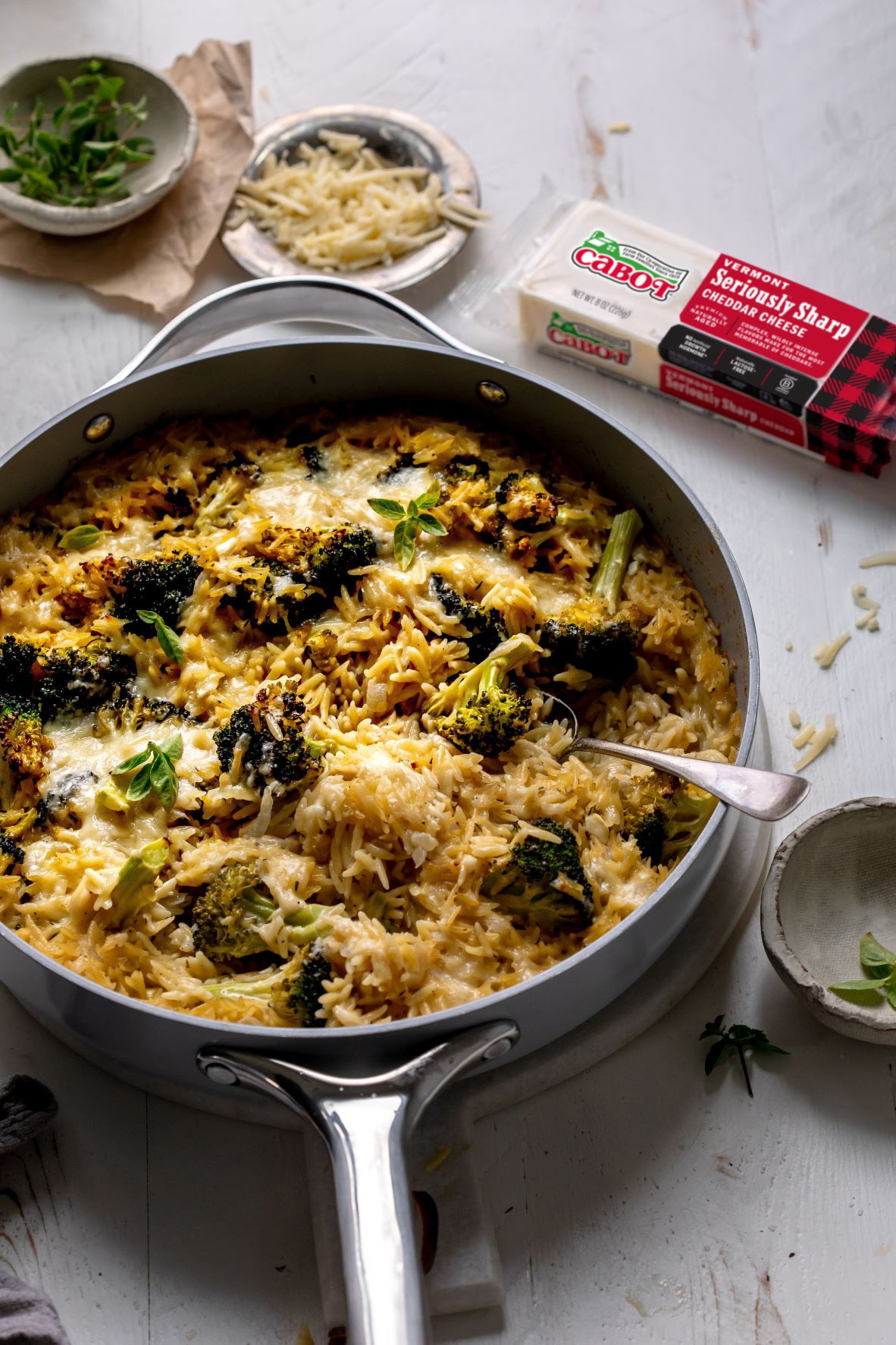 Broccoli Cheddar Orzo