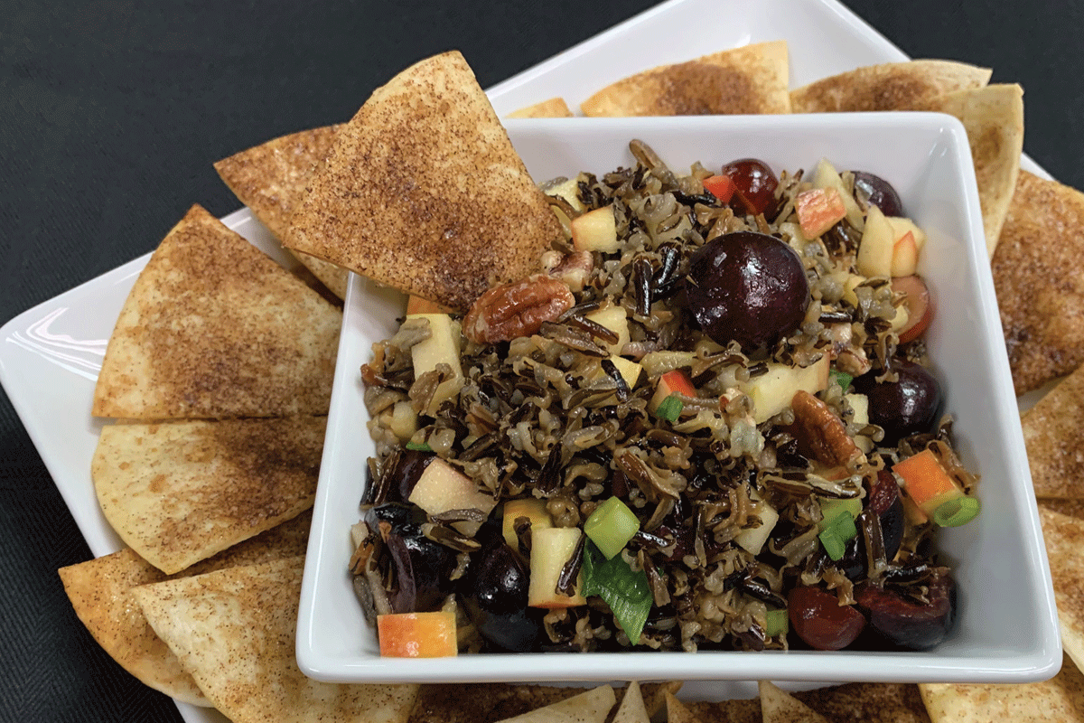 Image of Cinnamon Sugar Chips with Wild Rice Cherry Salsa