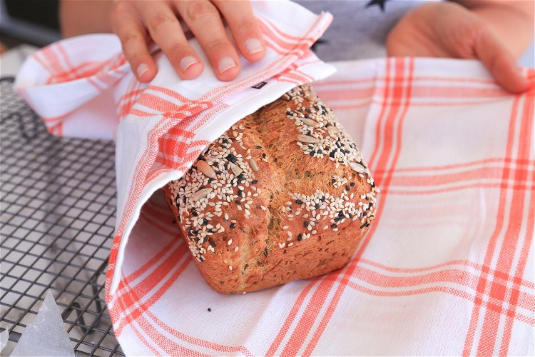 Image of For best results, wrap your loaf in a tea towel...