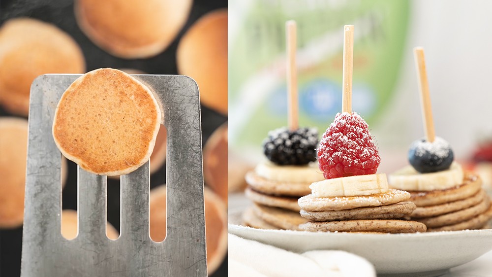 Image of Mini Banana Protein Pancake Skewers