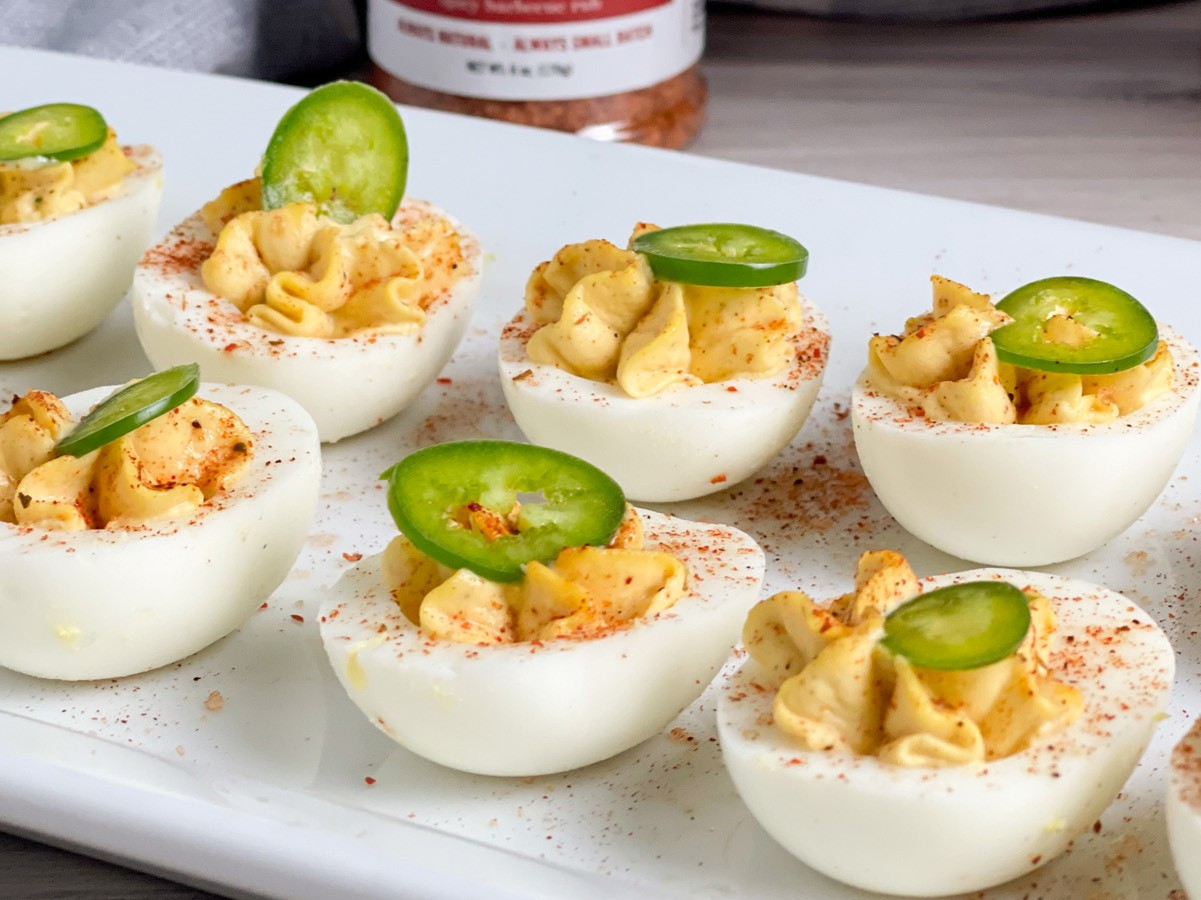 Spicy Deviled Eggs, B.T. Leigh's Sauces and Rubs