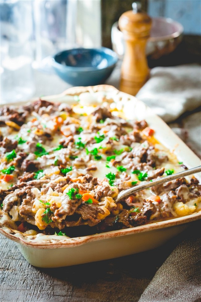 Image of Cauliflower and Hamburger Casserole