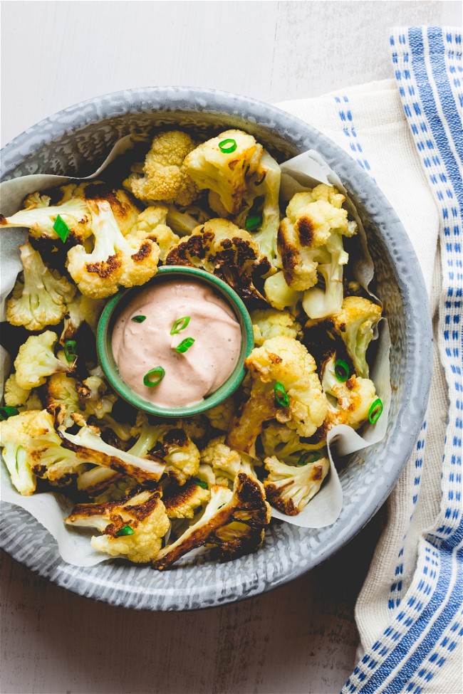 Image of Cauliflower Wings with Buffalo Yogurt Dip