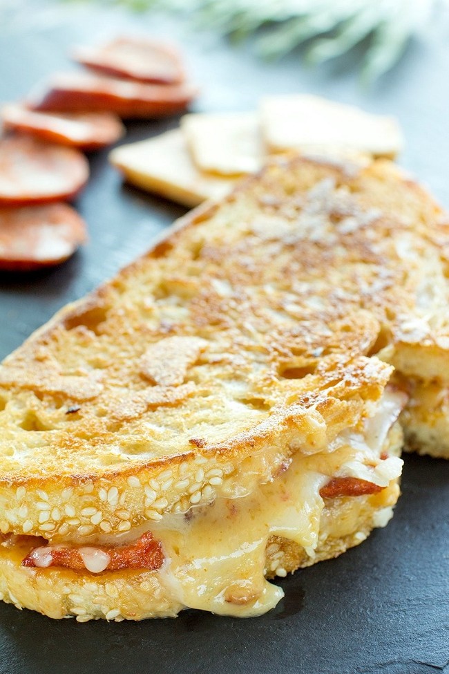 Image of Cheddar & Chorizo Grilled Cheese Recipe with Cabot Pepper Jack