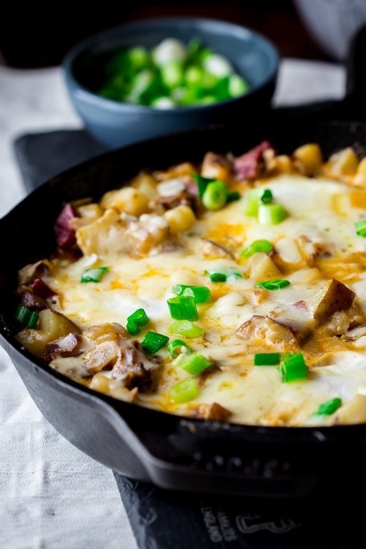 Image of Cheddar Corned Beef Hash with Eggs Recipe