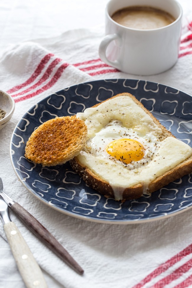 Image of Cheesy Eggs in a Basket