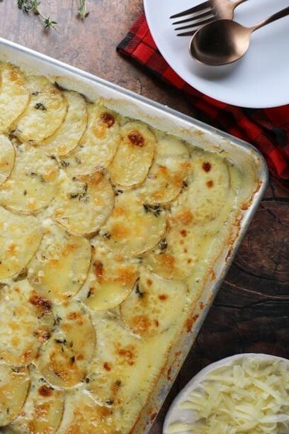 Image of Cheesy Sheet Pan Scalloped Potatoes