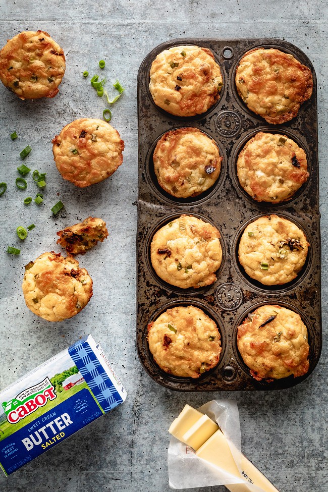 Image of Cheesy Tomato Scallion Muffins