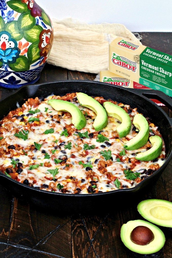 Taco Skillet with Turkey, Cauliflower Rice & Cheddar