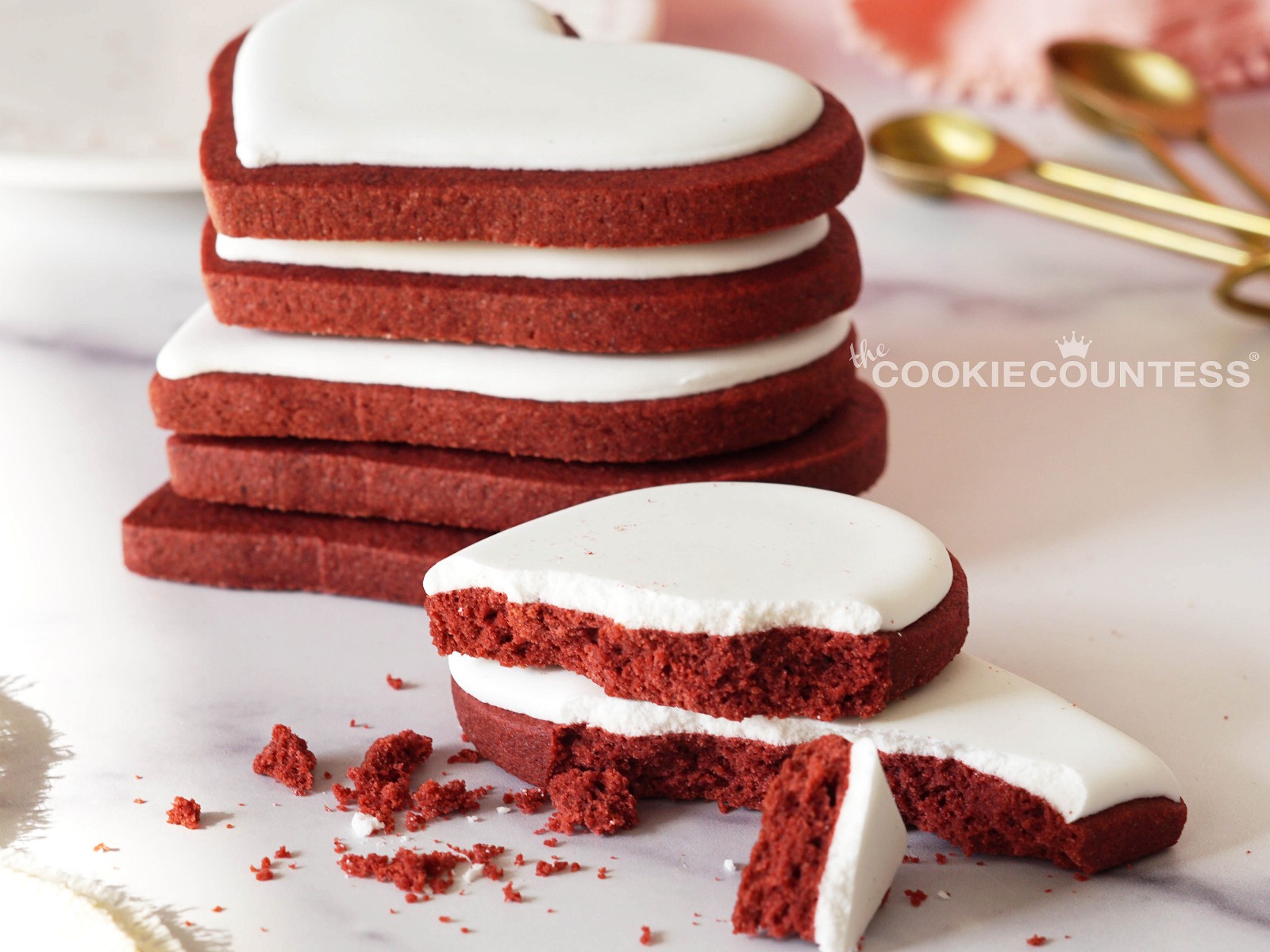 Red Velvet Cutout Cookies for Cookie Cutters