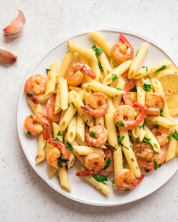 Image of Garlic Butter Shrimp Sheet Pan Pasta