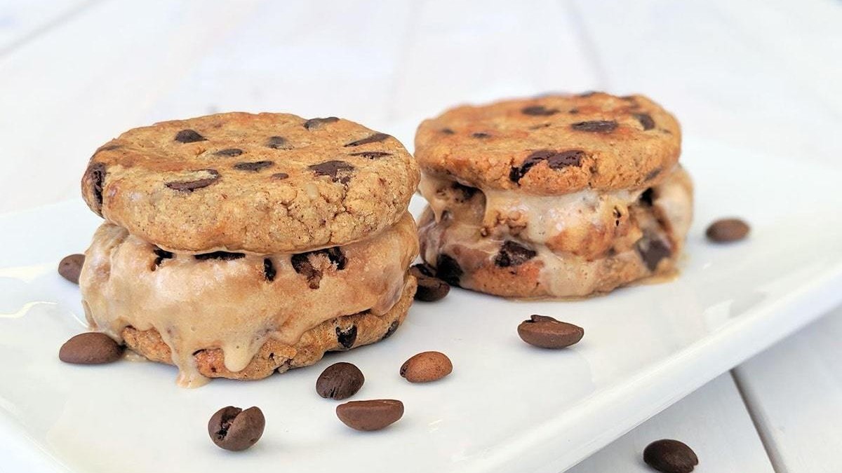 Image of Low Carb Coffee Cookie Ice Cream Sandwich