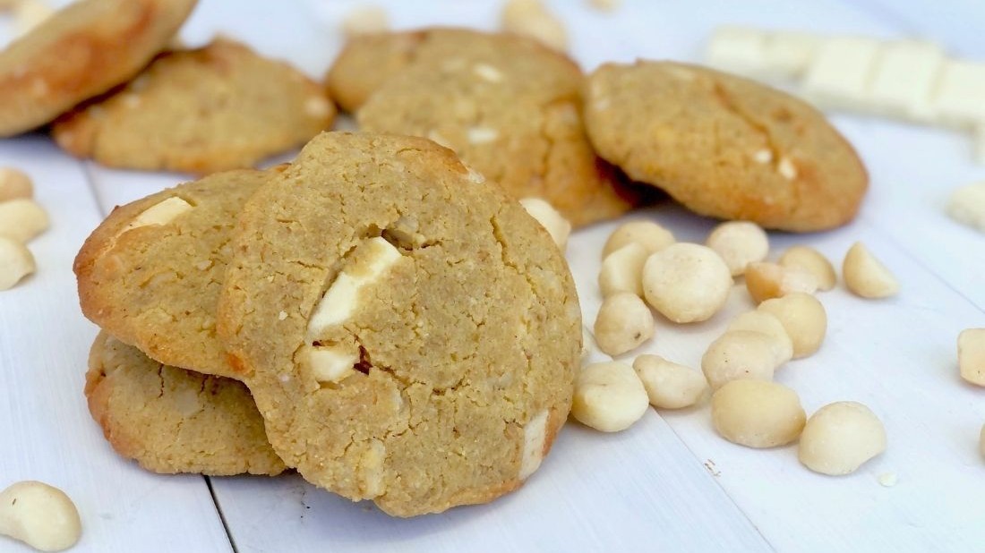Image of White Choc Macadamia Protein Cookies