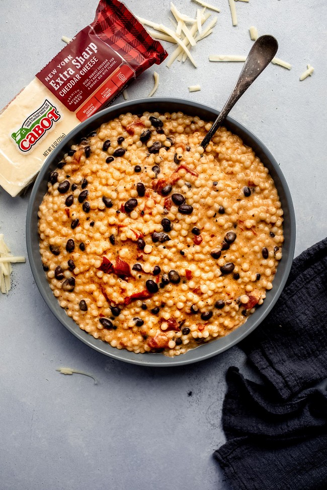 Image of Creamy and Cheesy Couscous with Black Beans
