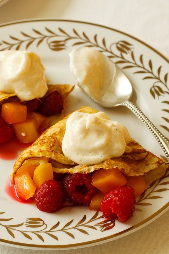 Dessert Fruit Crepes with Cabot Vanilla Bean Greek Yogurt