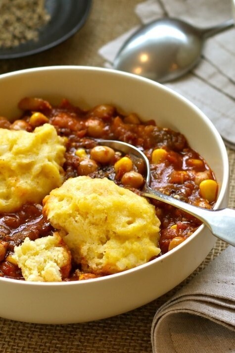 Image of Eggplant & Chickpea Stew with Cheddar Dumplings