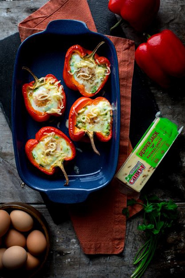 Image of Eggs in Red Peppers