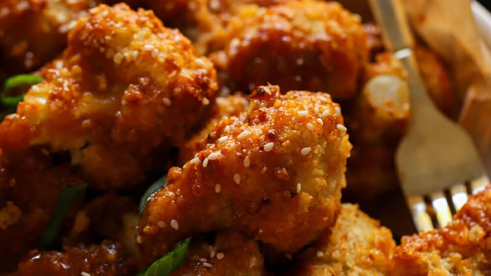 Honey Garlic Cauliflower Poppers with Garlic Lemon Pepper -image