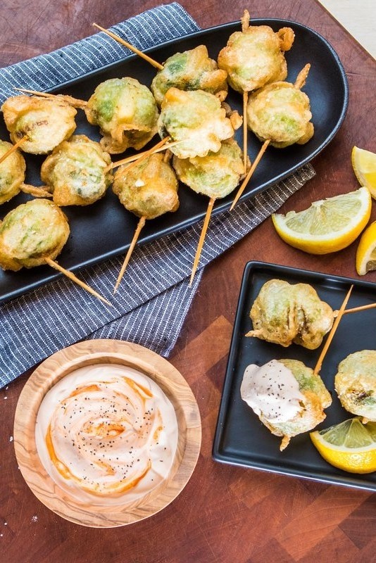 Image of Fried Brussels Sprouts with Cheese