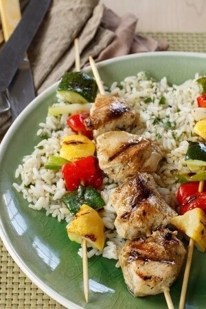Image of Grilled Chicken & Vegetable Kabobs