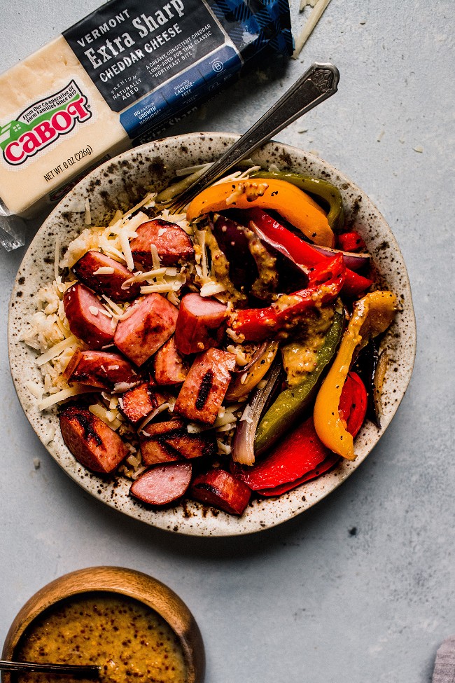 Image of Grilled Kielbasa Veggie Bowls