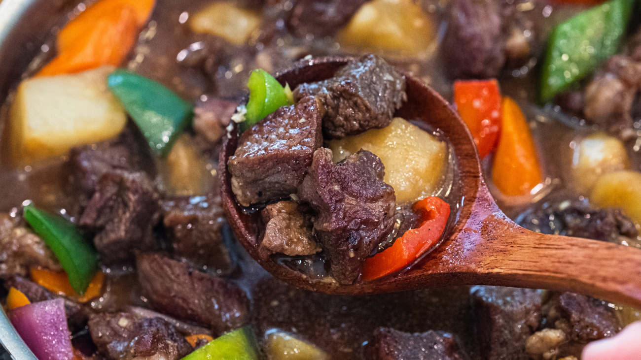 Image of Beef & Potatoes Over Rice