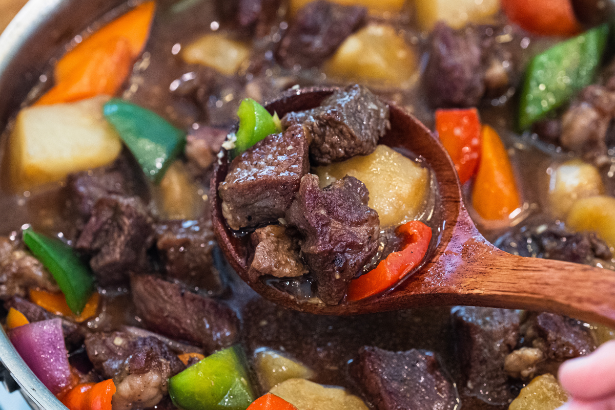 Beef & Potatoes Over Rice