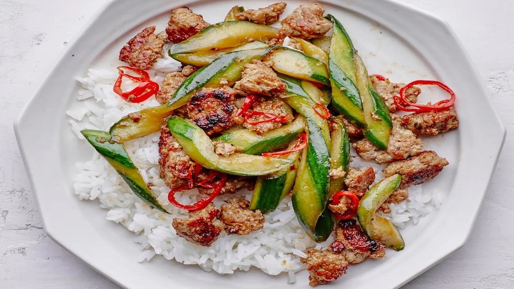 Image of Cucumber and Pork Stir Fry