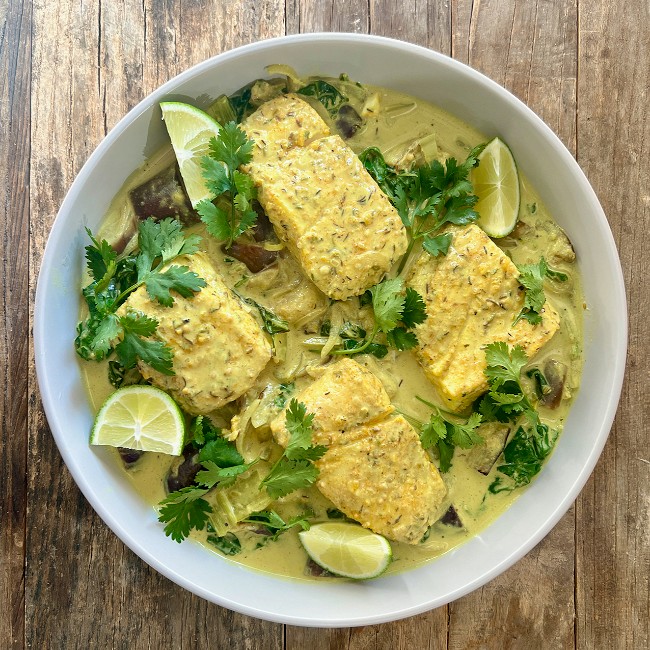 Image of Halibut Eggplant Curry