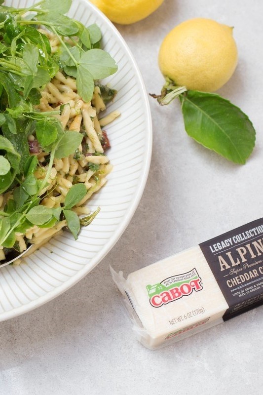 Image of Mac and Cheese ‘Carbonara Style’ with Blistered Snap Peas