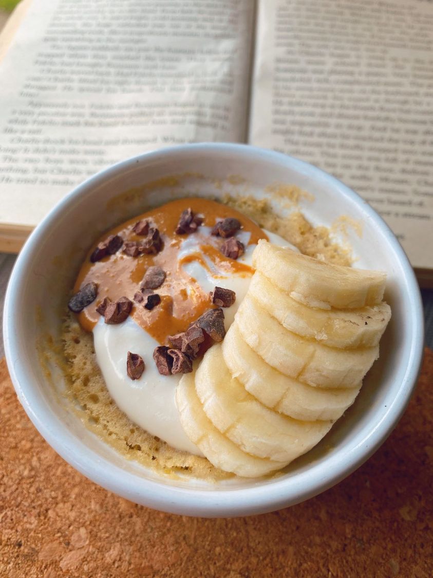 Chocolate & banana mug cake