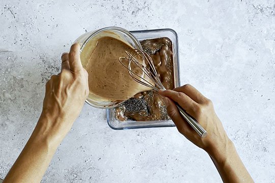 Image of Add chia seeds to a shallow dish, pour in the...
