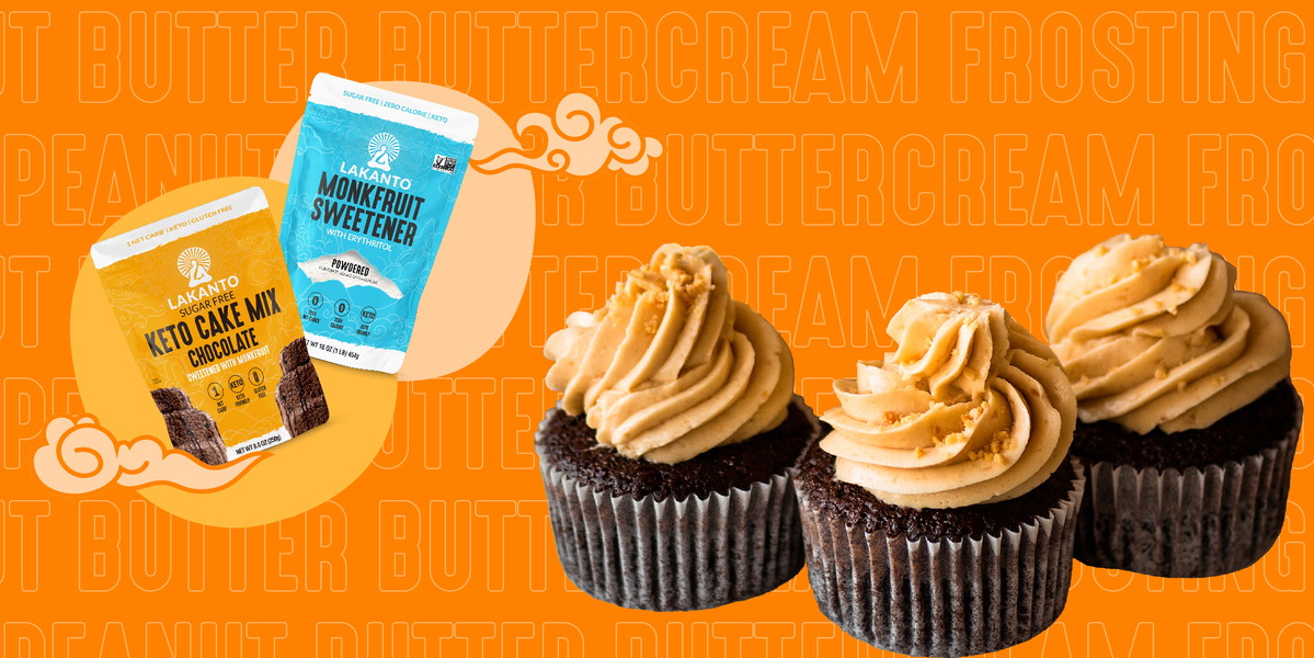 Gluten-Free Chocolate Cupcakes with Sugar-Free Peanut Butter Buttercream Frosting