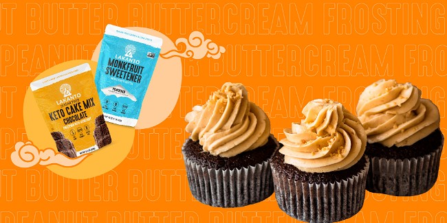 Image of Gluten-Free Chocolate Cupcakes with Sugar-Free Peanut Butter Buttercream Frosting