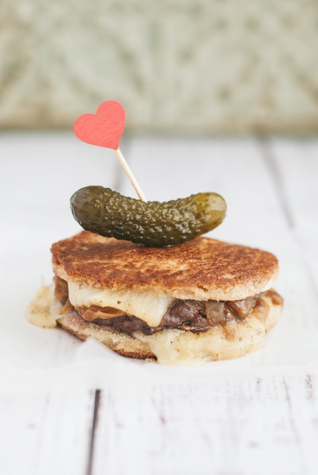 Image of Mini Patty Melts with Caramelized Onion Confit