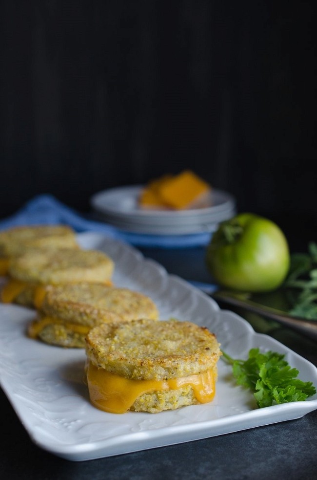 Image of Oven Fried Green Tomato Sandwich with Cheddar