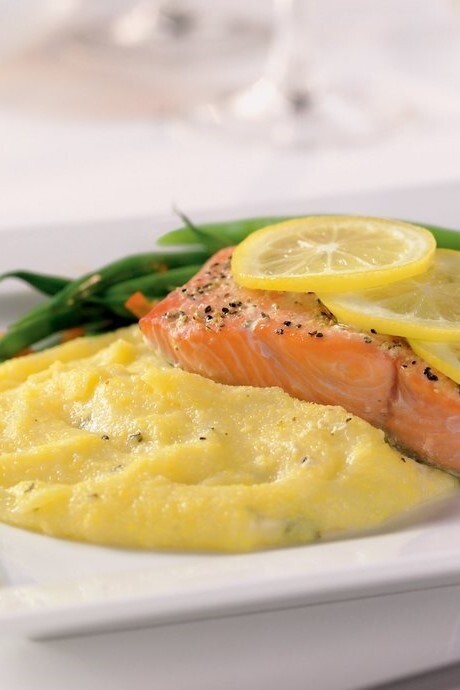 Image of Oven Roasted Salmon with Cabot Cheddar Polenta