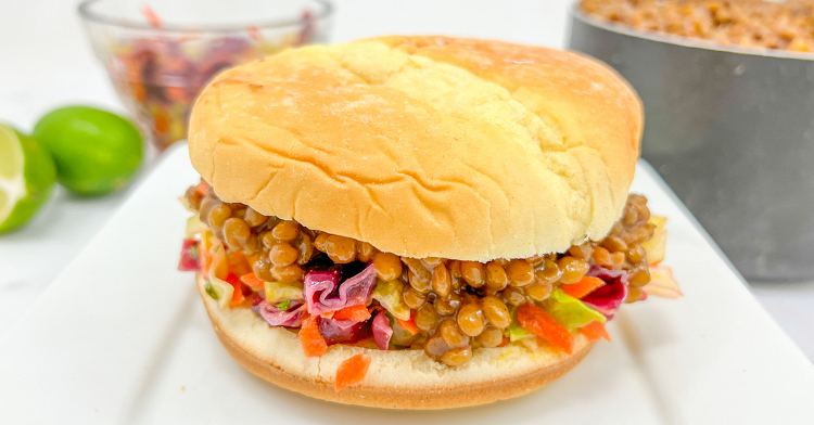 Image of Serve the lentil mixture with coleslaw on whole wheat buns...
