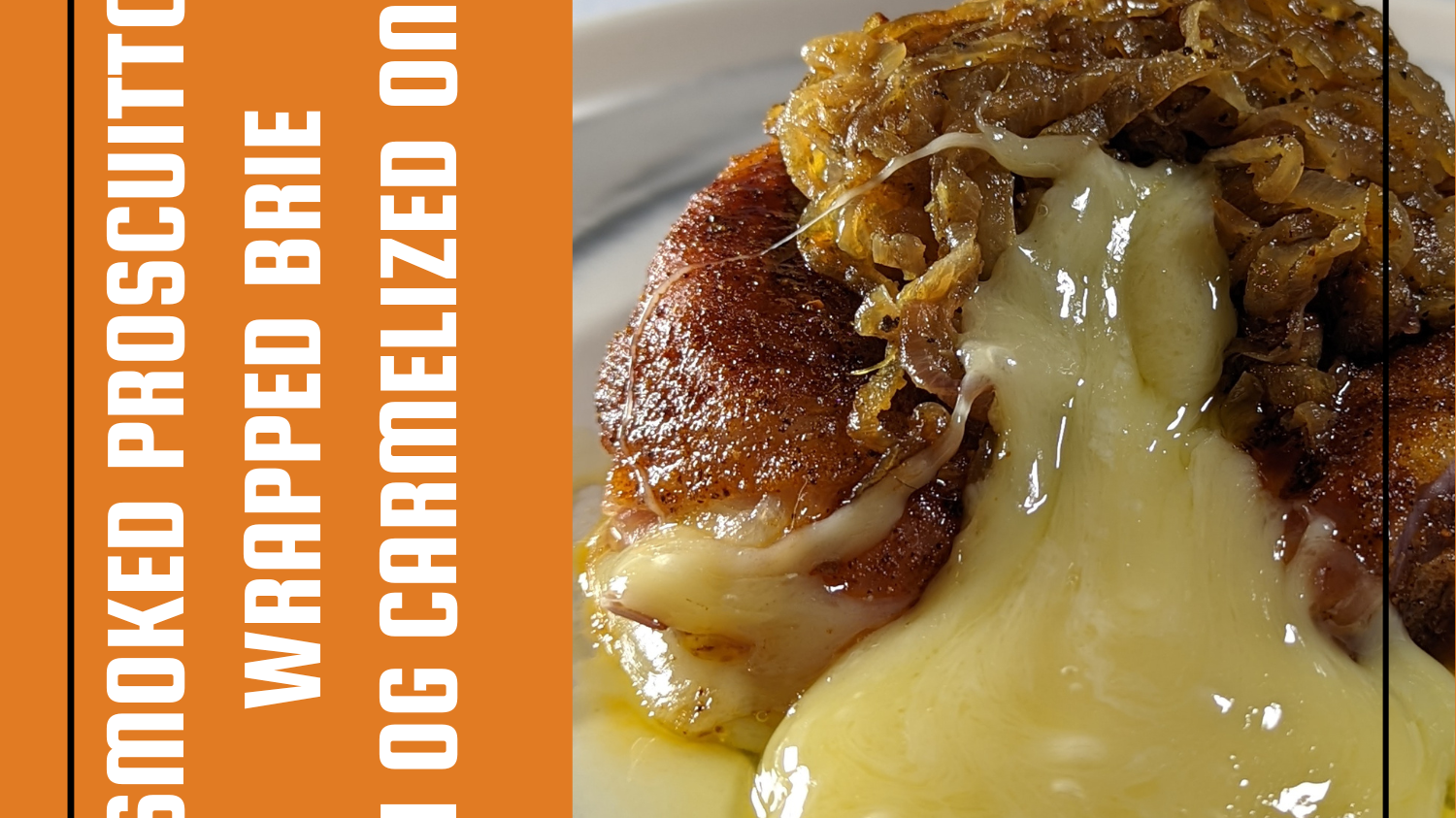 Image of Smoked Prosciutto-wrapped Brie with Caramelized Onions