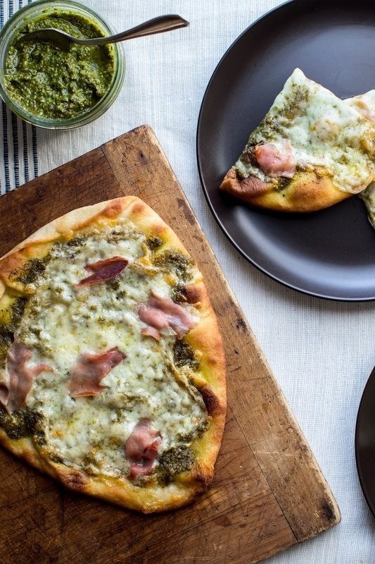 Image of Prosciutto and Pesto Naan Pizza