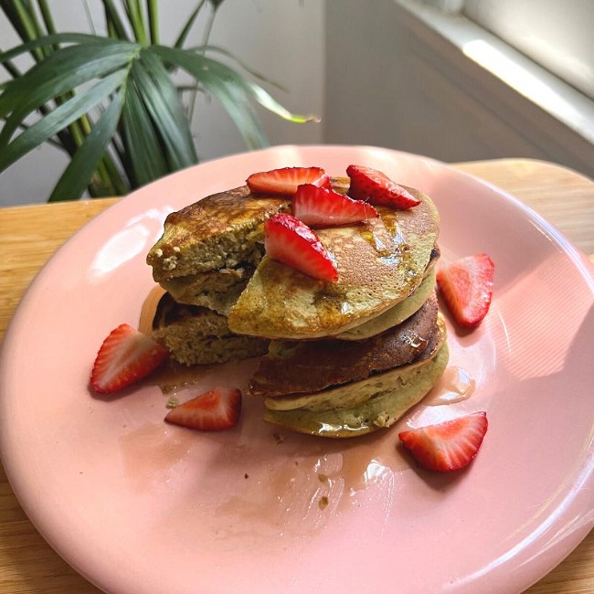 Image of Vegan Matcha Pancakes