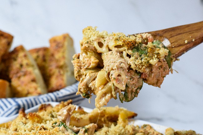 Image of Chicken Penne Casserole with Basil & Pepita Pesto and Everything Basil Sauce