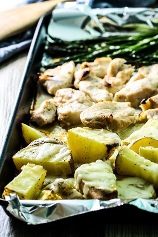 Image of Sheet Pan Caesar Chicken & Potatoes