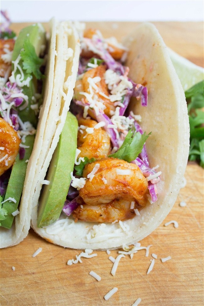 Image of Shrimp Tacos with Yogurt Slaw